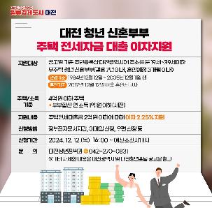 대전광역시 청년 신혼부부 주택 전세자금 대출 이자지원 사업